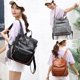 thumbnail image 5 of Mochila PU Cuero Vintage Gran Capacidad Suave Multi Bolsillo Mochila para Mujer Señora Negro, 5 of 5