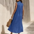 thumbnail image 5 of Admvng Dresses for Women Plus Size Textured Sleeveless Collar Casual Flowy Summer Maxi Shirt Dress, 5 of 7