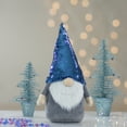thumbnail image 2 of Northlight Gnome with Flip Sequin Hat Christmas Figure - 17" - Blue and Silver, 2 of 7