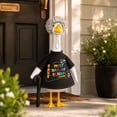 thumbnail image 5 of Aurorax Back to School Porch Goose Outfits 23" Holiday,Goose Clothes for Cement Goose Porch Goose 17/19 inch,Campus-Style Black Porch Goose Clothing Accessories for Outdoor Yard, 5 of 7