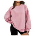 thumbnail image 2 of fheaev Tunique à Manches Longues pour Femmes Chandail en Molleton Brodé à Col Rond Couleur Unie Décontracté à la Mode pour Dames, 2 of 9