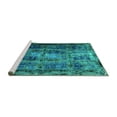 thumbnail image 2 of Ahgly Company Machine Washable Indoor Round Persian Turquoise Blue Bohemian Area Rugs, 6' Round, 2 of 4