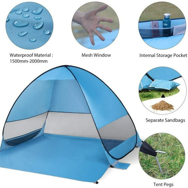 【2個セット】POP UP SUNSHADE ON WIDE SCREEN Pop Up Beach Tent, UV Protection, UPF 50+, 2-3 Person