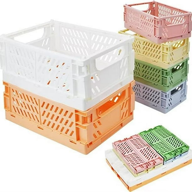 6 Piezas Caja de Almacenamiento Plegable de Plástico Cestas de Almacenamiento Plegables de Plástico Caja Plegable Cesta Plegable de Plástico Cajas de Almacenamiento Plegables de Plástico para Dormitorio Oficina Sailing Electrónica