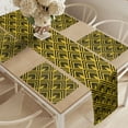 thumbnail image 2 of Ambesonne Abstract Table Runner & Placemats, Art Deco Inspired Design, Placemat 4 pcs + Runner 12"x72", Yellow Charcoal Grey, 2 of 2