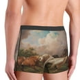 thumbnail image 5 of Disketp Three Horses Oil Painting Men'S Boxer Briefs,Soft And Breathable Cotton Underwear With Comfortflex Waistband, 5 of 9