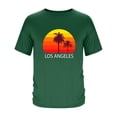 thumbnail image 3 of ibuvkizy Mens Graphic Tees Short Sleeve Crew Neck Casual Letter Print Summer Beach Vintage Hawaiian Vintage Pullover Green,XL, 3 of 4