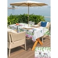 thumbnail image 4 of Spring Outdoor Tablecloth - 54x80 Inch Rectangle Dining Table Cover, Bicycles Botanical Rose Leaves Butterfly Wood Grain Waterproof Outdoor Table Cloth with Umbrella Hole & Zipper for Picnic/Patio, 4 of 7