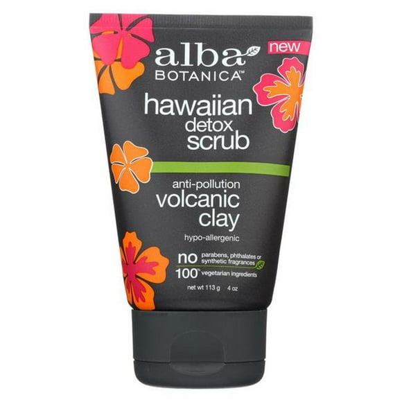 Alba Botanica Hawaiian Detox Scrub, Anti-Pollution Volcanic Clay, 4 Oz
