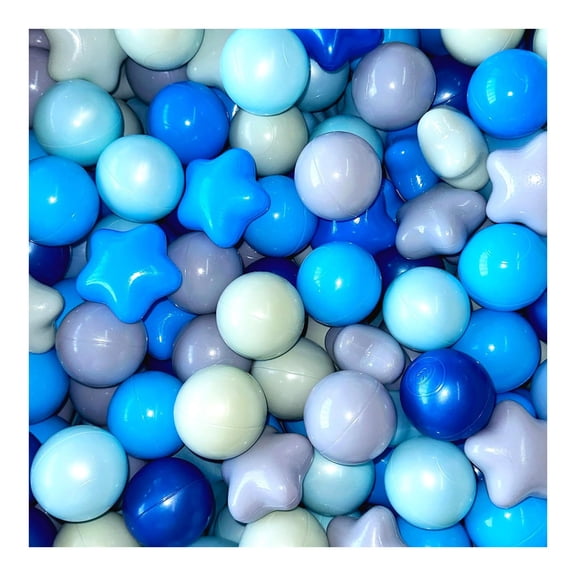 Primegos 100Pcs Ocean Ball Pit Balls Safe Star Balls for Playrooms Sensory Perception Toys Coordination Training Balls for Kids Bounce House Accessories