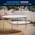 thumbnail image 4 of Flash Furniture Kathryn 5' Round Indoor/Outdoor Plastic Folding Event Table, White, 4 of 15
