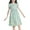 Green1558, variant on MEZZALL Children Casual Floral Dress Beach Dresses O-Neck A-line 3-12years Old Breathable Toddler Wear