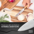 thumbnail image 6 of 5-Inch Chef’s Utility Knife – German Steel Kitchen Knife with Acacia Wood Handle – Precision Cutting Knife for Meat, Veggies & More, 6 of 7