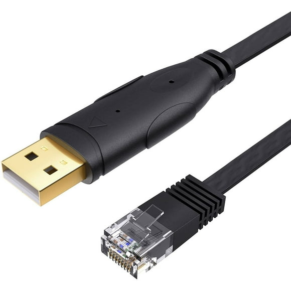 UTAH-USB to Cable Console 2-Pack, USB to RJ45 Serial Adapter USB Console Cable Compatible with Router, Switch of Cisco, Linksys, Ubiquiti, iMac, Windows and Linux, 6 Feet/1.8M, Black