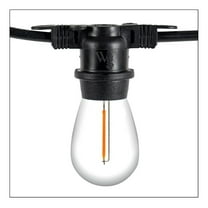 15ft S14 Shatterproof Outdoor String Lights, 10 Edison Bulbs Dimmable LED Grade String Lights, Connectable, Black SJTW Wire