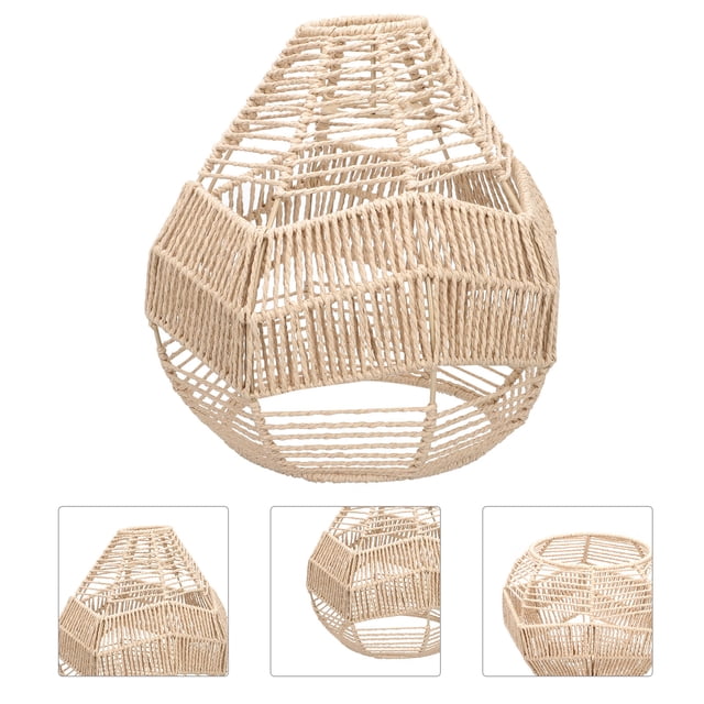 FUTUREORYY Rustic Lamp Shade Woven Style Light Cover Paper String 1Set for Home Decoration
