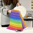 thumbnail image 5 of Multi-Purpose Kitchen Towels 28x18 Inch Dishcloths with Hanging Loop Decorative and Practical Towels for Kitchen, Dining Watercolor Rainbow Colors, 5 of 6