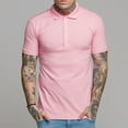 thumbnail image 2 of Sngxgn Short-Sleeve Classic Fit Mens Polo Shirt with and Polo Shirt(Pink,XXL), 2 of 8
