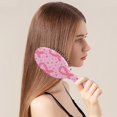 thumbnail image 2 of Pink Breast Cancer Ribbon Floral Pattern Hair Brush,Girls Detangling Hair Brush,Glide Through Tangles with Ease for Wet & Dry Hair,8.8"X2.8", 2 of 7