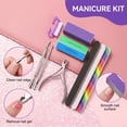 thumbnail image 4 of Nail file, ODDPC Cuticle Pusher,Nail Brush for cleaning fingernails-Purple, 4 of 7