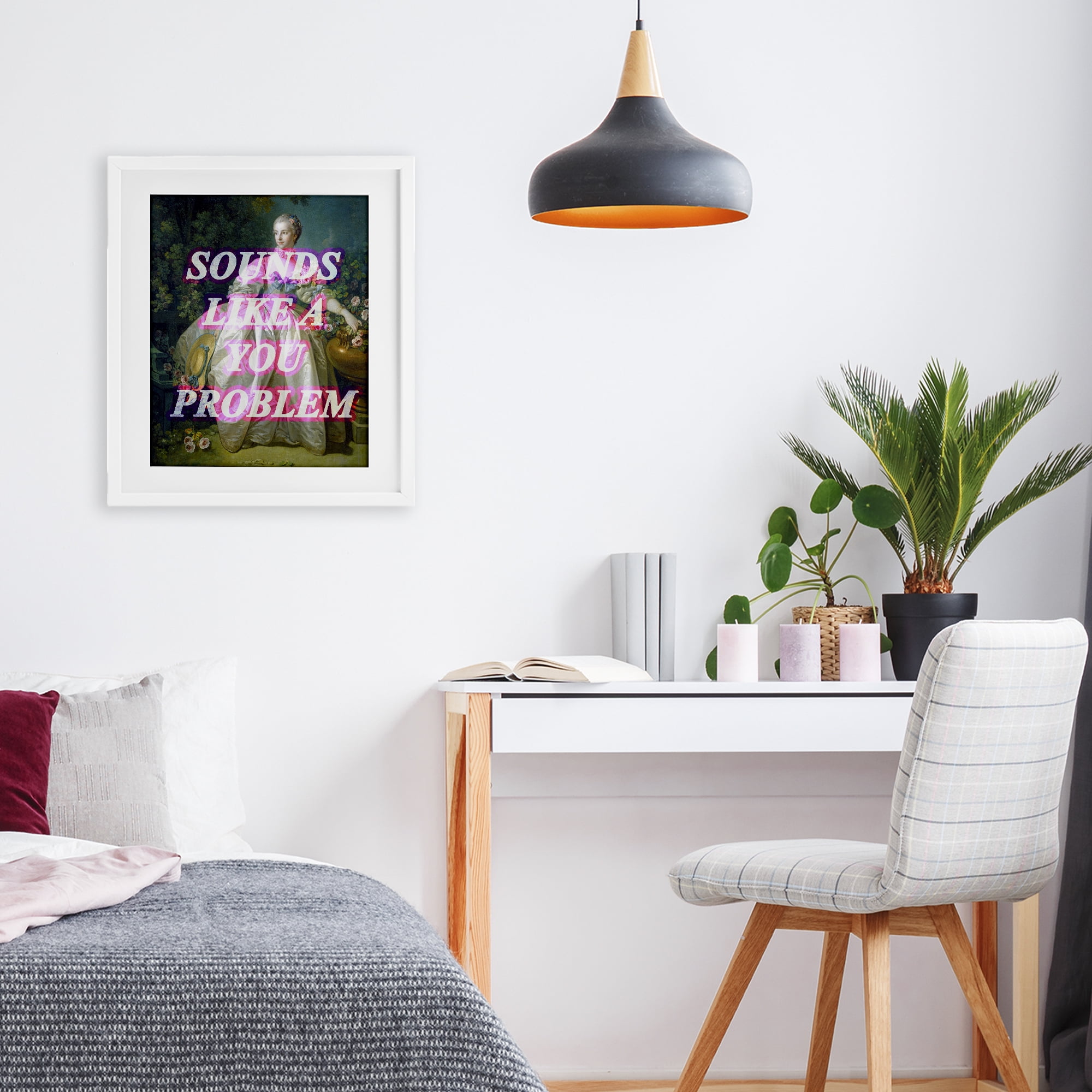 Sounds Like A You Problem White Framed Print Under Glass, design by Lil' Rue