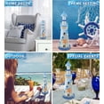 thumbnail image 2 of COTA Global Light Blue Stripes Lighthouse Decor - Handmade and Crafted Wooden Lighthouse Decoration with Starfish, Decorative Beach Style Tabletop Centerpiece – 11.5 Inch, 2 of 5