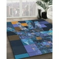 thumbnail image 3 of Ahgly Company Machine Washable Indoor Square Transitional Deep-Sea Blue Area Rugs, 6' Square, 3 of 7
