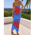 thumbnail image 4 of Vestido largo ZESICA para mujer, estampado floral, tirantes finos, color azul, 4 of 7
