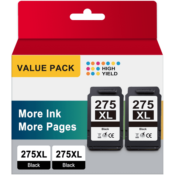 PG 275 Black Ink Cartridge for Canon 275 Ink for 275XL 275 Ink (2 Black)