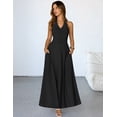 thumbnail image 4 of Merokeety Womens Summer Dresses Formal Halter Sleeveless Maxi Dress Black l, 4 of 4