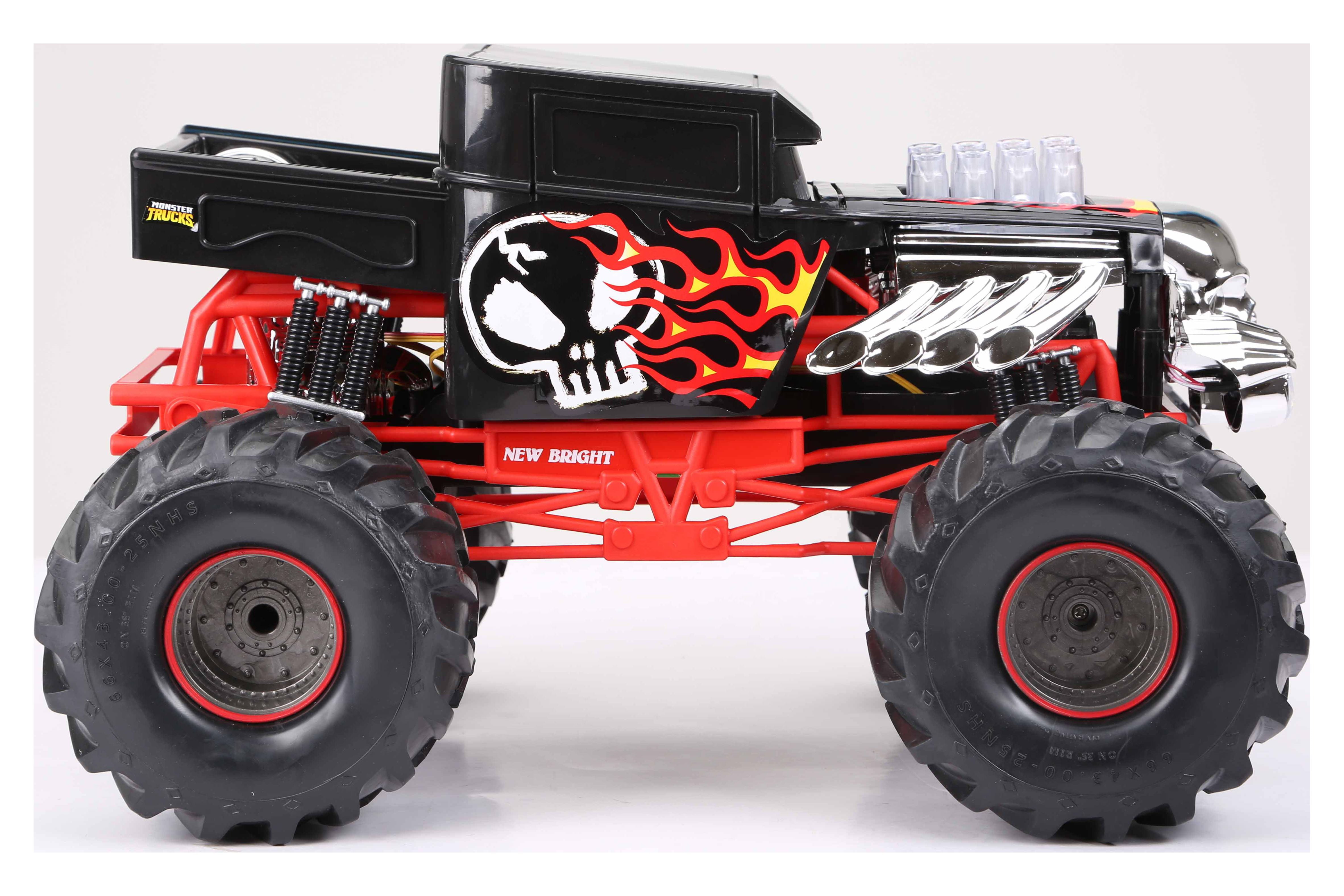 Mondo 63679 RC Monster Truck Bone Shaker 17 Motors Remote Control Car for  Kids 2.4 GHz-Red/Black-63679, Hot Wheels Livery