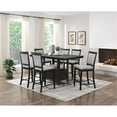 thumbnail image 2 of Lexicon Raven Counter Height Dining Room Wood Table in Charcoal Gray w storage, 2 of 9