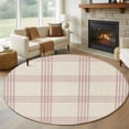 thumbnail image 2 of Red Checkered Round Rug 8ft Washable Circle Rugs Non Slip Rustic Farmhouse Buffalo Plaid Large Area Rug Indoor Floor Carpet for Bedroom Kitchen Living Room Home Office Dining Room Nursery, 2 of 9