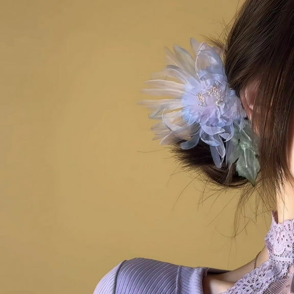 Purple Blue Peony Hair Clip Floral Barrettes Chinese Style Hair Accessory For Women Handmade Hairpin 1PC