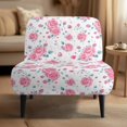 thumbnail image 2 of HELLHERO Dustproof Armless Accent Chair Cover Stain Protection Stretch Elastic Bottom Armless Accent Chair Protector for Sunroom, Rose, 2 of 8