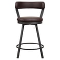thumbnail image 2 of Lexicon Appert Metal Swivel Counter Height Chair in Brown (Set of 2), 2 of 6