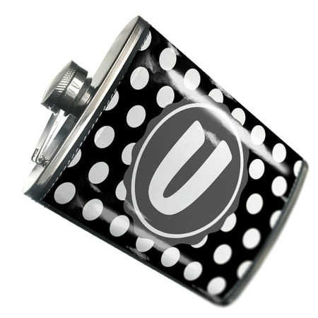 

NEONBLOND Flask Monogram U Black Polka Dots
