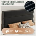 thumbnail image 5 of Amolife Twin Bed Frame, Platform Bed Frame with Velvet Upholstered Slat Headboard, Black, 5 of 7