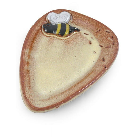 American Made ceramic Stoneware Spoon Rest with Busy Bee Motif