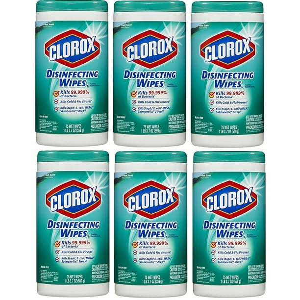 Clorox Disinfecting Wipes Fresh Scent 75 Wipes (Pack of 6) Walmart
