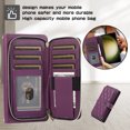 thumbnail image 3 of Crossbody Wallet Case for Samsung Galaxy S23 Ultra Chain Lanyard & Wrist Hand Strap Case with Card Slots Zipper Pocket Kickstand, Premium PU Leather Magnetic Clasp Shockproof Flip Cover, Darkpurple, 3 of 9