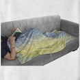 thumbnail image 6 of Blue and Yellow Soft Flannel Fleece Throw Blanket, Ombre Mandala Oriental Universe and Themed Image Art, Cozy Plush for Indoor and Outdoor Use, 70" x 90", Blue Yellow, by Ambesonne, 6 of 6