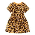 thumbnail image 3 of GYRATEDREAM Toddler Dress Little Girls Leopard Pattern Short Sleeve Dress Summer Dresses Casual Sundress for Kids 2-7Y, 3 of 6