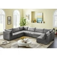 thumbnail image 4 of Meridian Furniture Jacob Grey Velvet Modular Sectional, 4 of 9