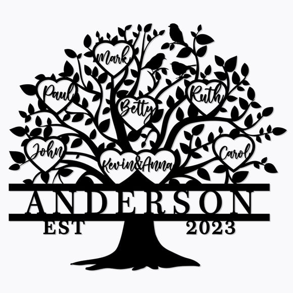 Personalized Tree of Life Metal Wall Sign - Custom Tree of life Monogram Metal Sign - Custom House Address Plaques Sign - Metal Address Signs for Houses - Custom Metal Sign for Decor Wedding -