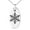 Silver, variant on Rose Gold Stainless Steel Crystallized Evergreen Snowflake Engraved Small Oval Charm Pendant Necklace