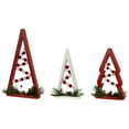 thumbnail image 6 of Northlight Set of 3 Red and White Beaded Christmas Trees Wooden Table Decorations 0.98 FT, 6 of 6