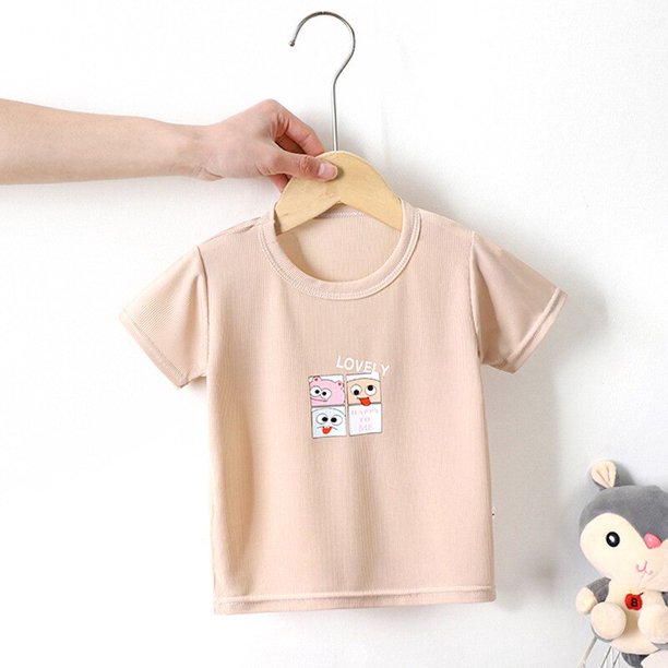 NOVEDAD DE VERANO 2023, ropa para niños, camiseta de Color sólido, ropa informal para niños, camisetas de algodón de manga corta para niños, camisetas de 1 a 10 años, 110cm Gao Jinjia LED
