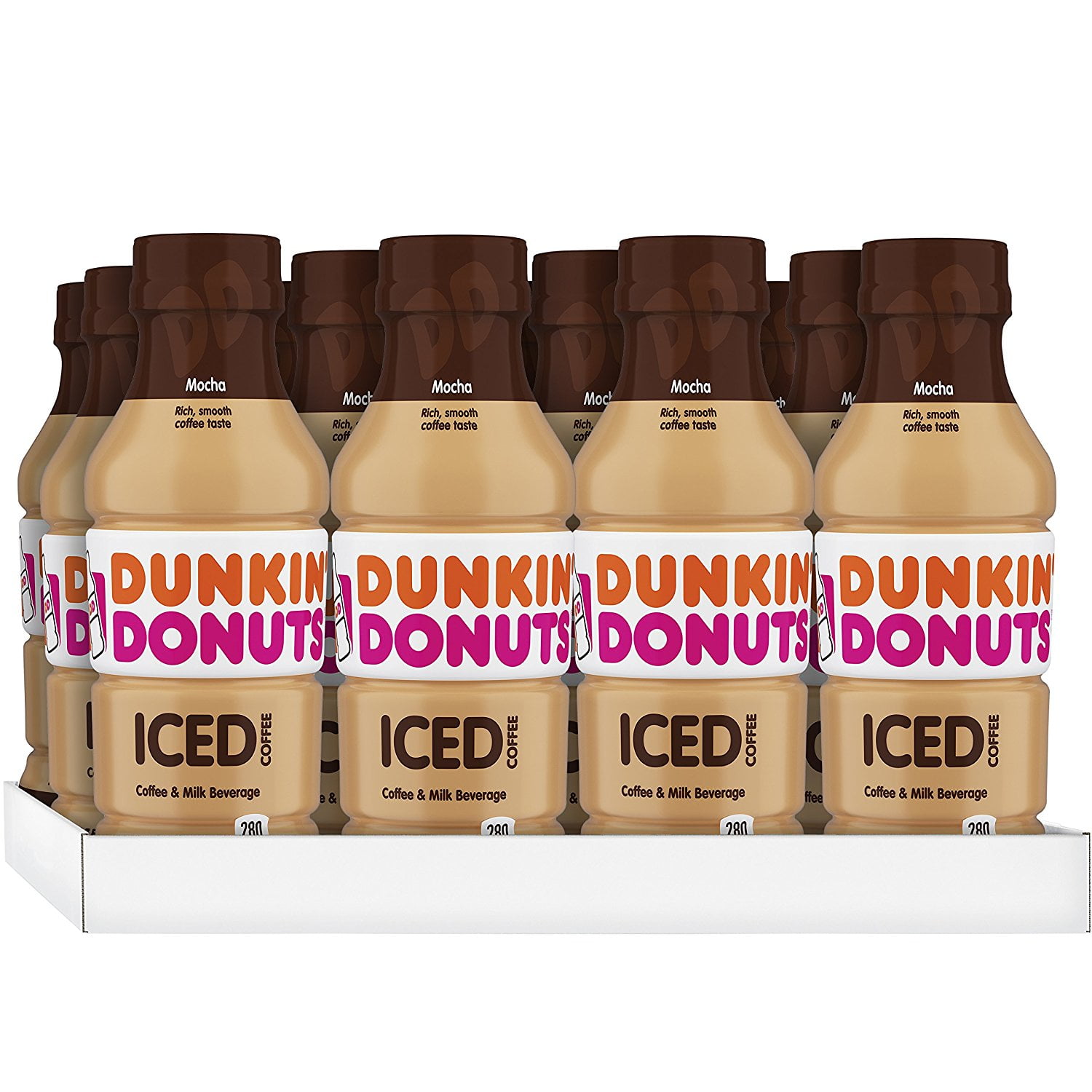 Dunkin' Donuts Bottled Ice Coffee Mocha 13.7 oz Bottles Pack of 12