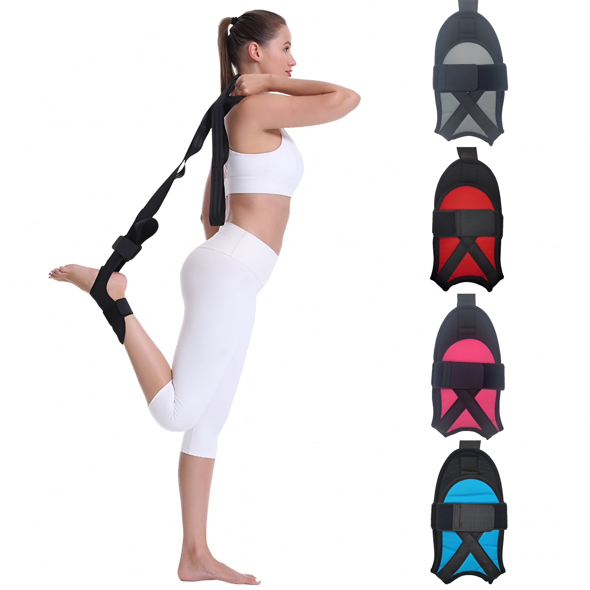 BESTSKY 2026 New Fitness Stretching Band for Physical Therapy Multi-Loop Yoga Stretch Strap Highly Elastic Gymnastics Strap with Tie Down Straps Rehabilitation Training Exercise Loop